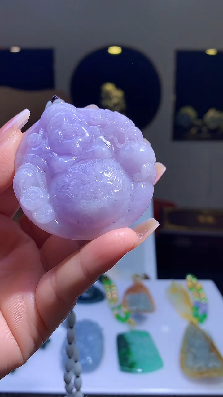 【闪购商品】定制翡翠未镶嵌1002xx-毛货挂件50