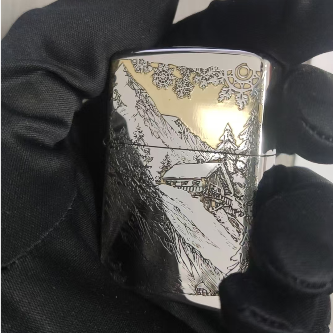 雪山小屋双面防风打火机