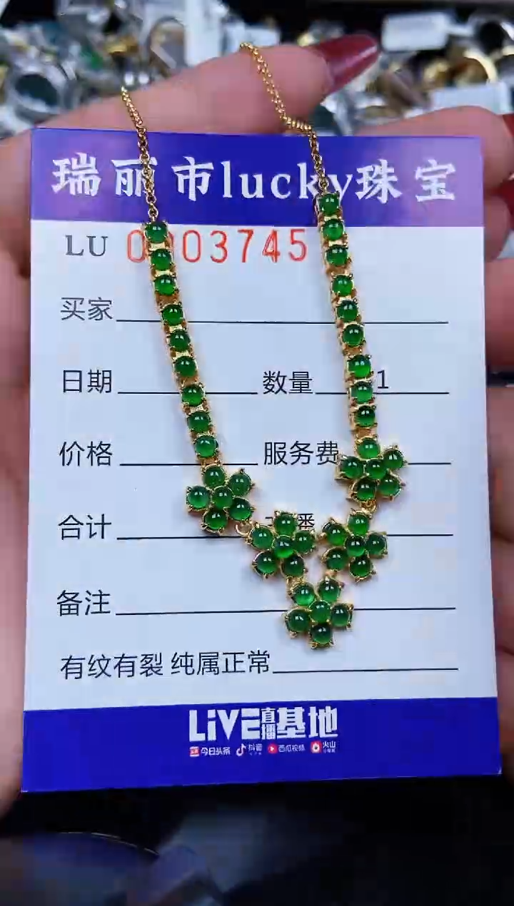 【闪购商品】翡翠颈饰银S925镶嵌3745