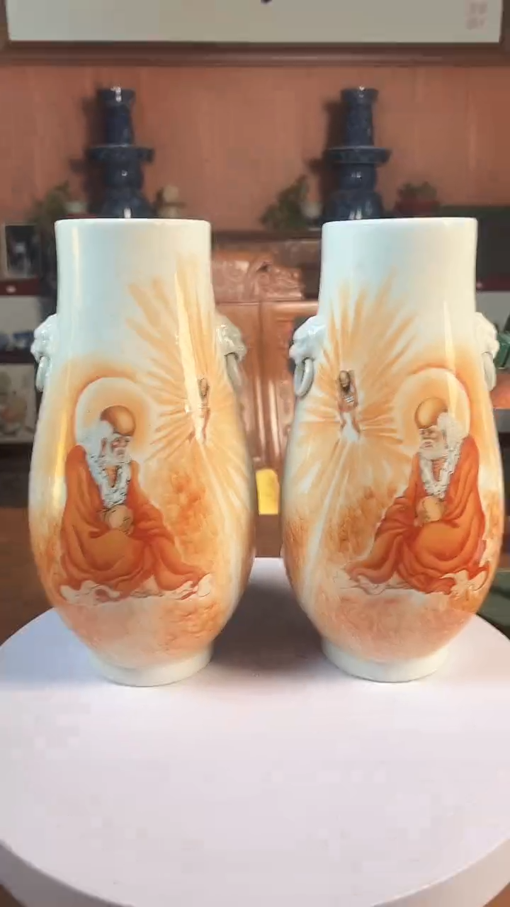 摆件陶景德镇陶瓷青花摆件36