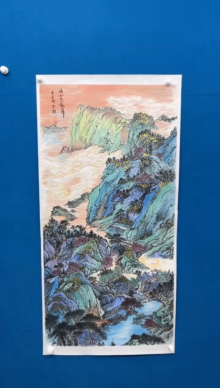 【闪购商品】国画张-金色华章原作山水/无框/W带画册