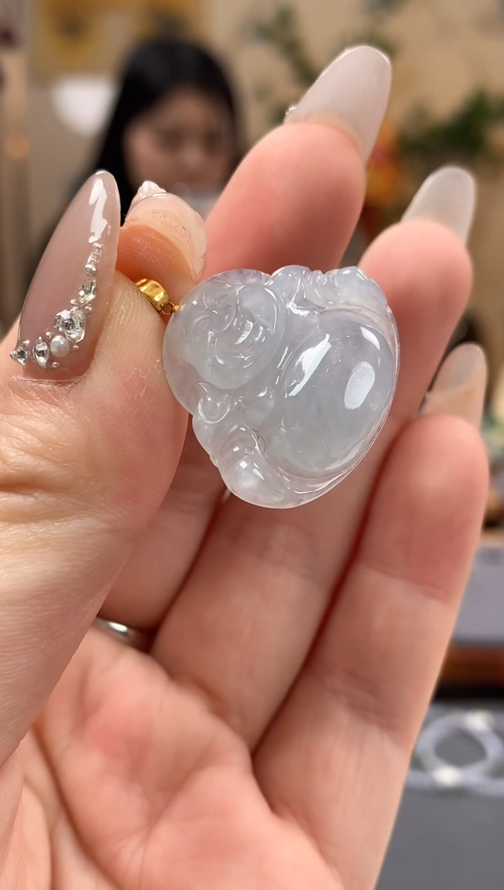 【闪购商品】翡翠吊坠(不含链)18K金镶嵌佛公