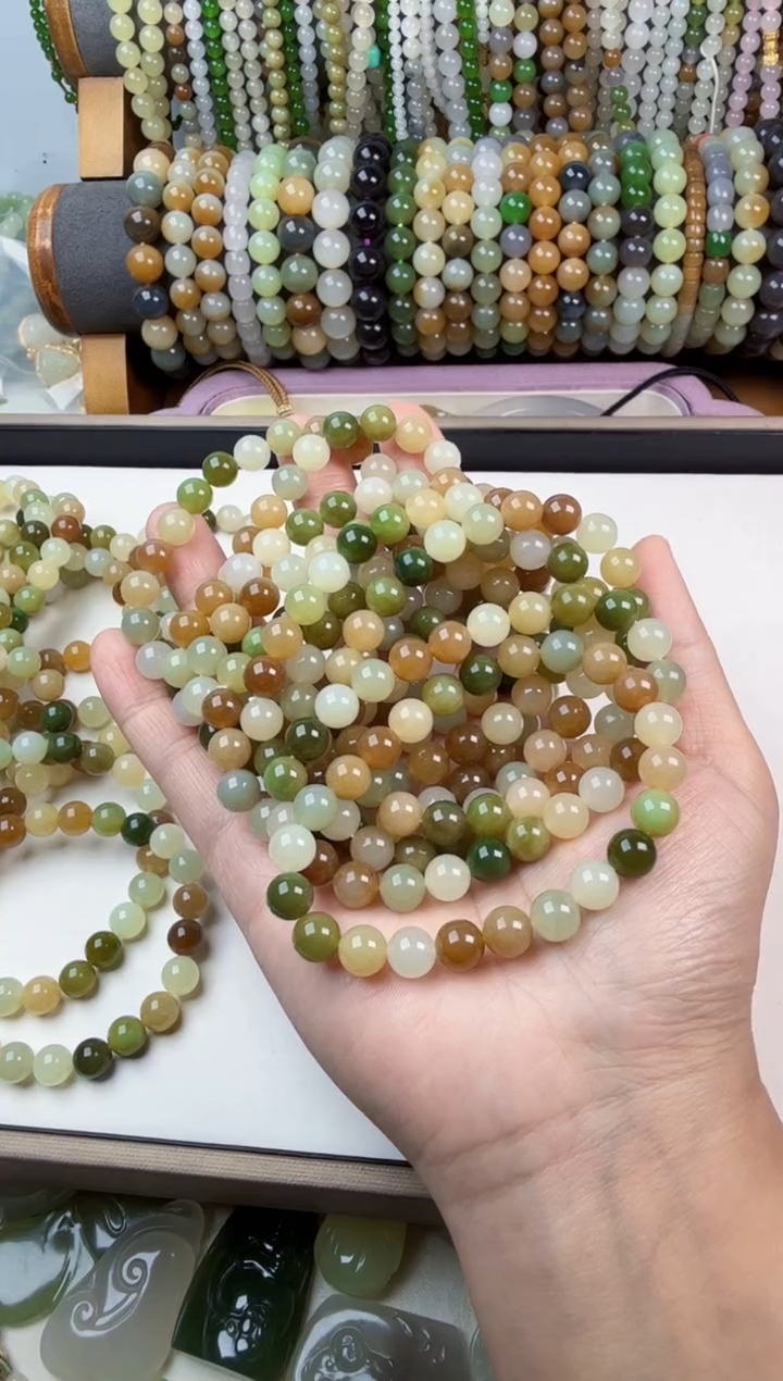 未镶嵌手串和田玉多宝8mm手串多样性发其一