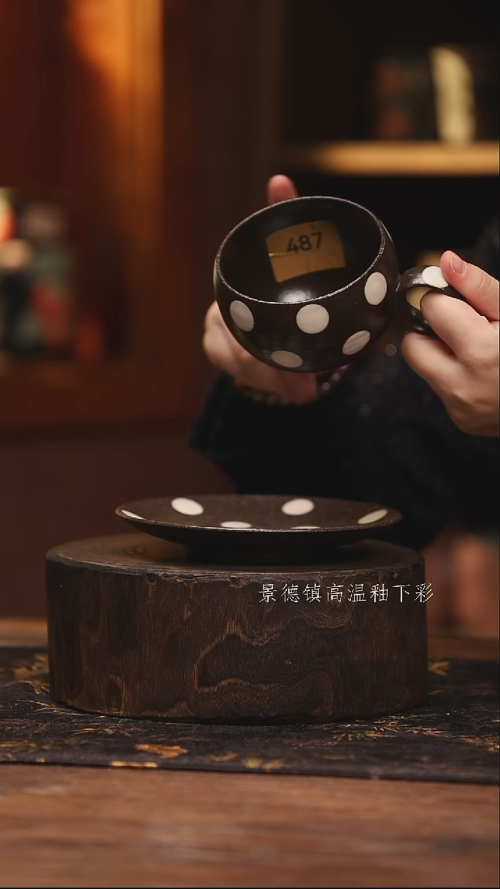 陶瓷景德镇高温釉下手绘陶瓷@L487@