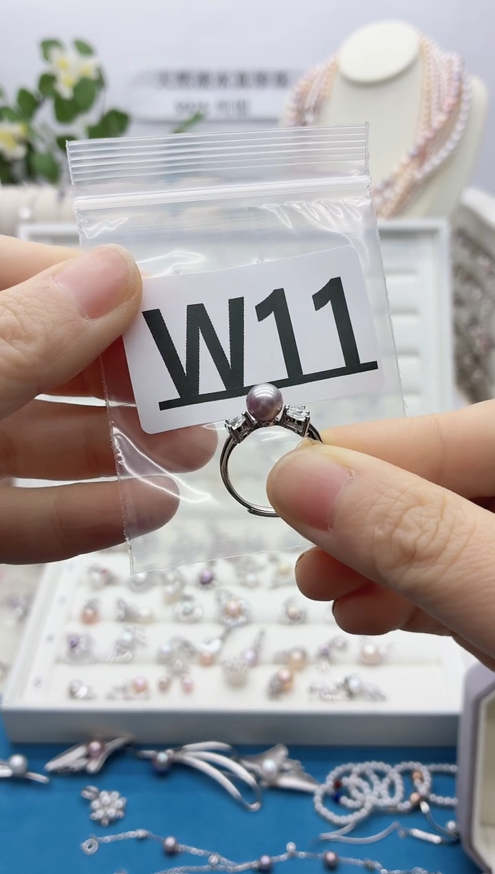 银S925镶嵌珠宝奇石淡水珍珠雪*W11拍二发一