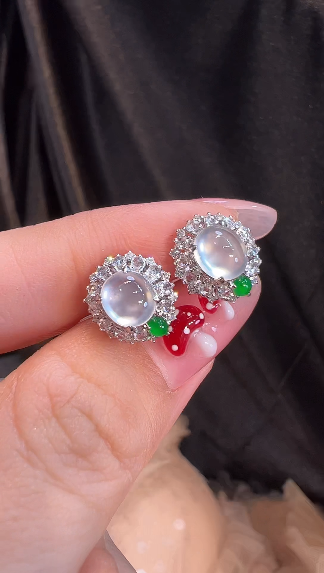 【闪购商品】翡翠耳饰18K金镶嵌耳饰