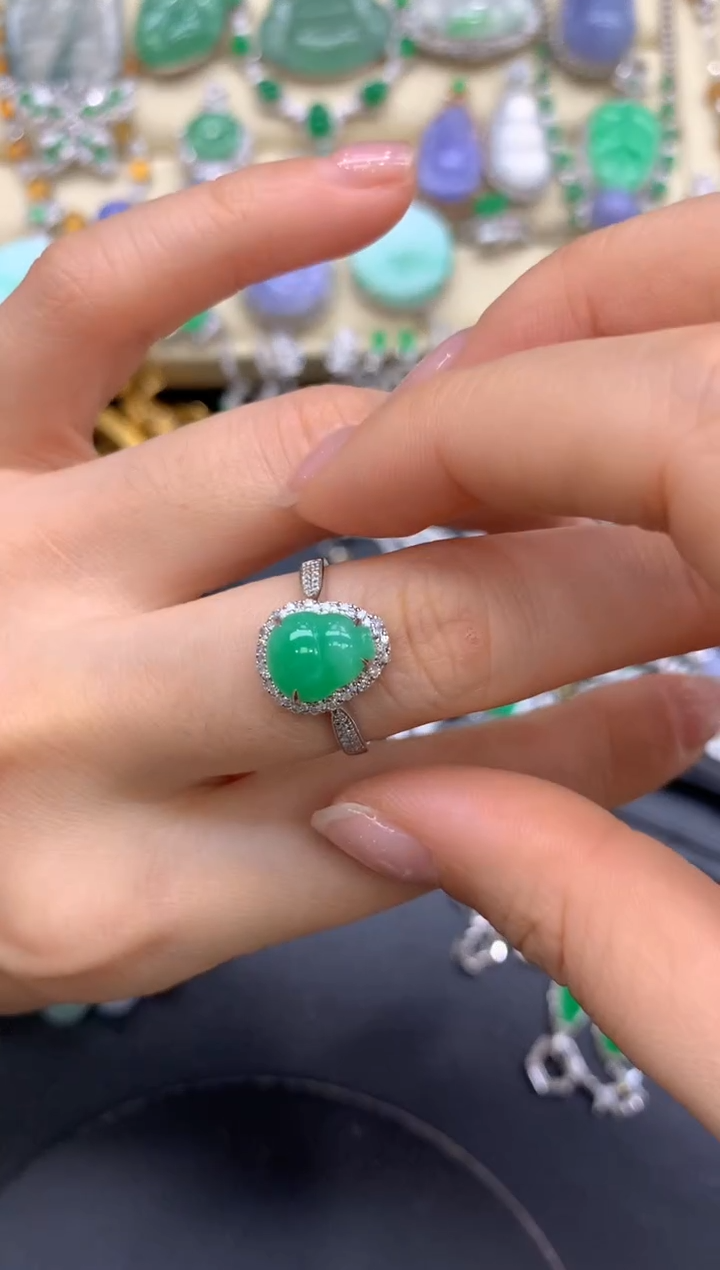 【闪购商品】翡翠戒指18K金镶嵌407-中国好珍宝