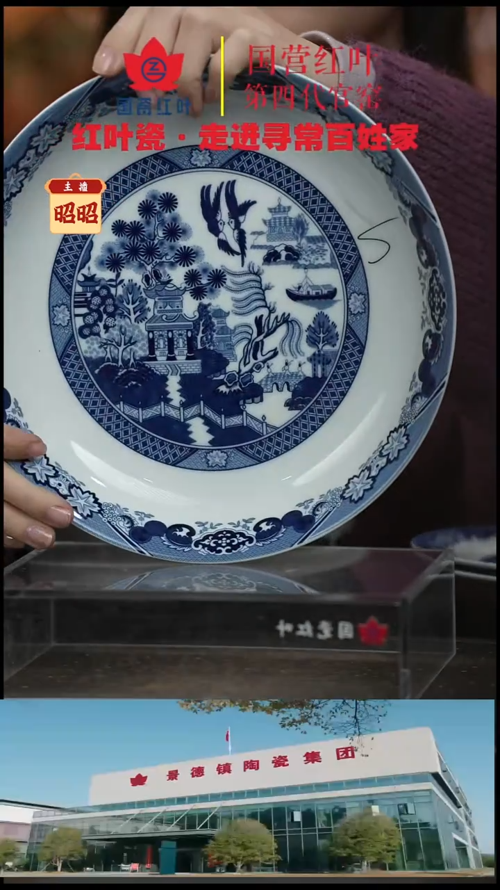 陶瓷1个微瑕古典园林9英寸饭盘
