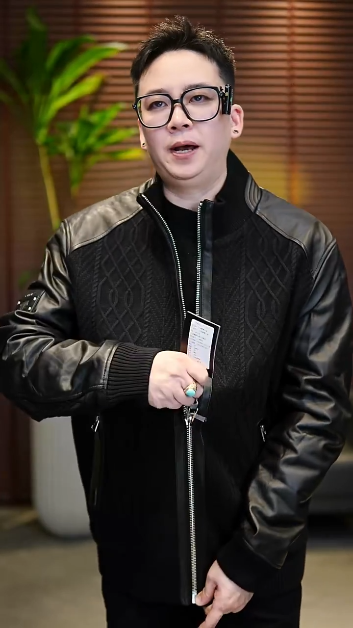 56码（175-190斤）羊皮拼接夹棉夹克