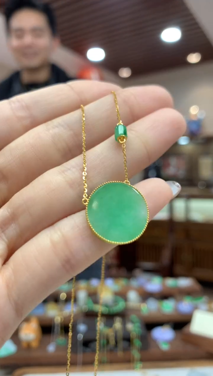 【闪购商品】翡翠套链18K金镶嵌套链