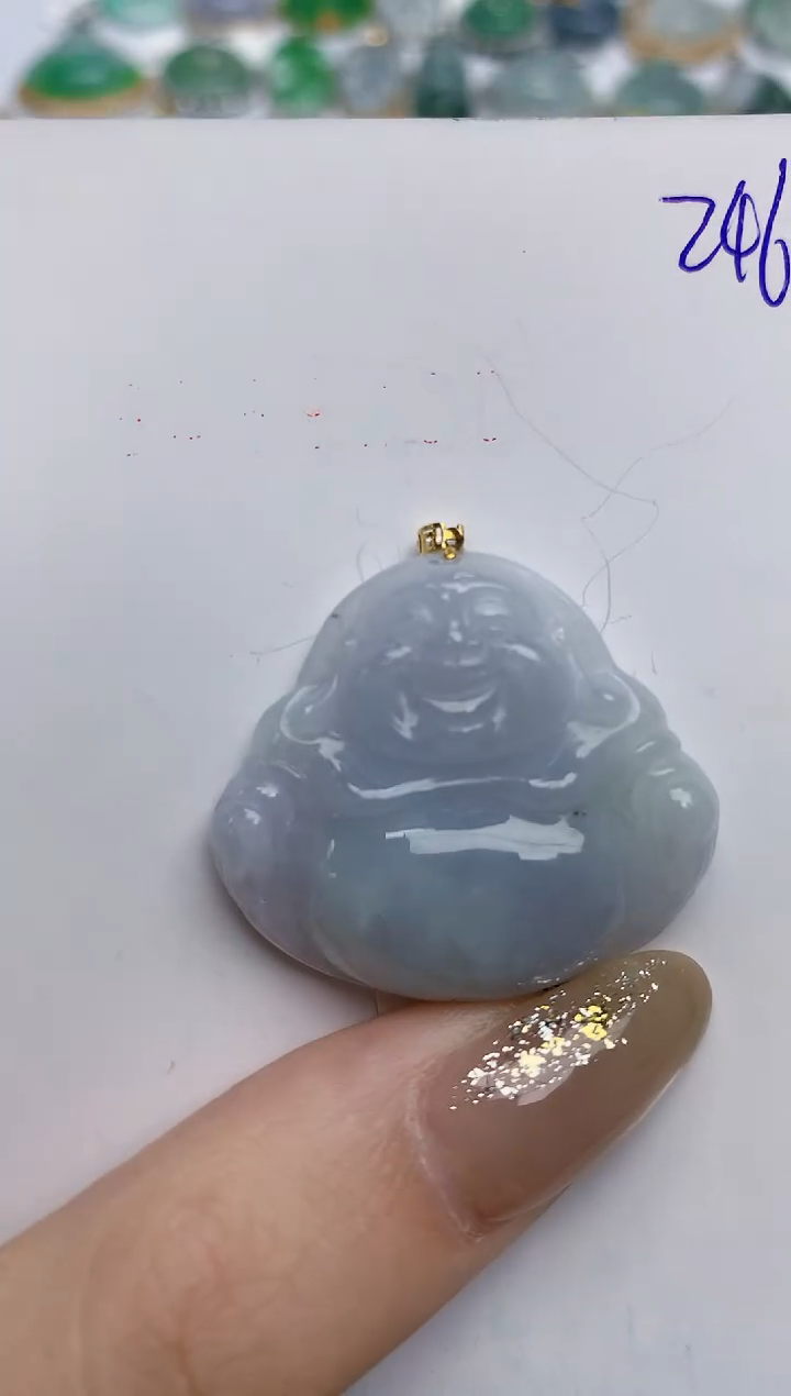 【闪购商品】翡翠颈饰18K金镶嵌天然缅甸翡翠A货