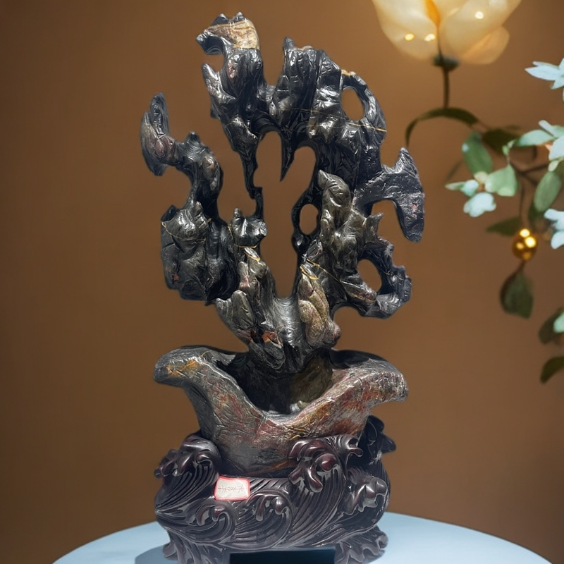 灵璧石摆件 灵璧石树型摆件
