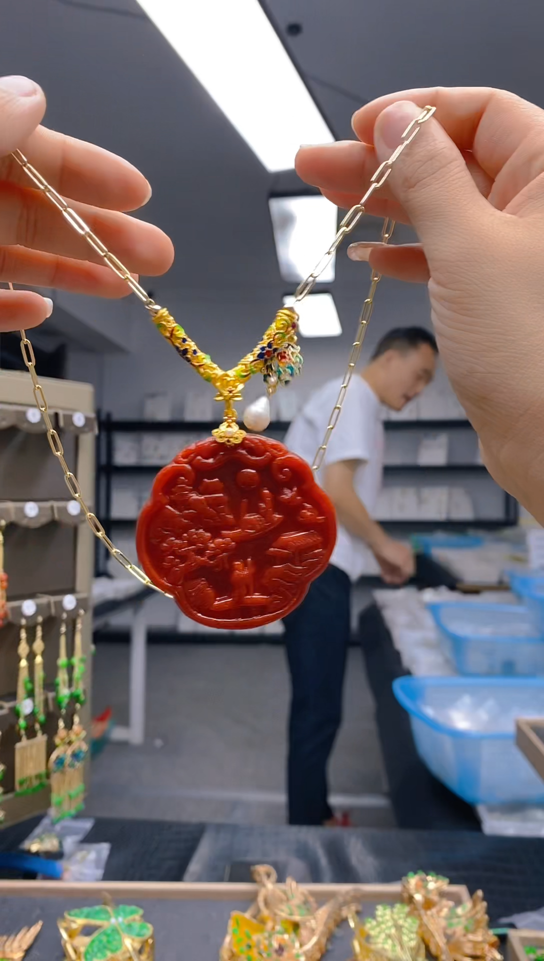 【闪购商品】翡翠耳饰合金0334翡翠锁骨链