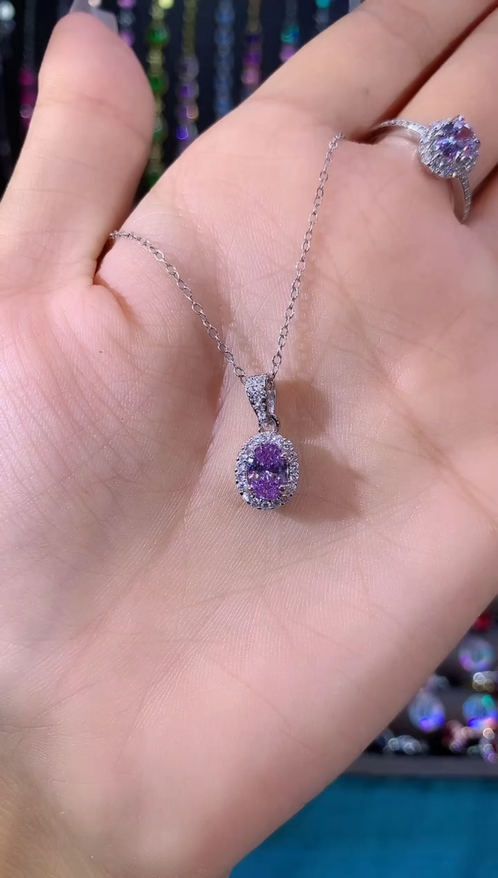 银S925镶嵌吊坠(赠链)碧玺银色57