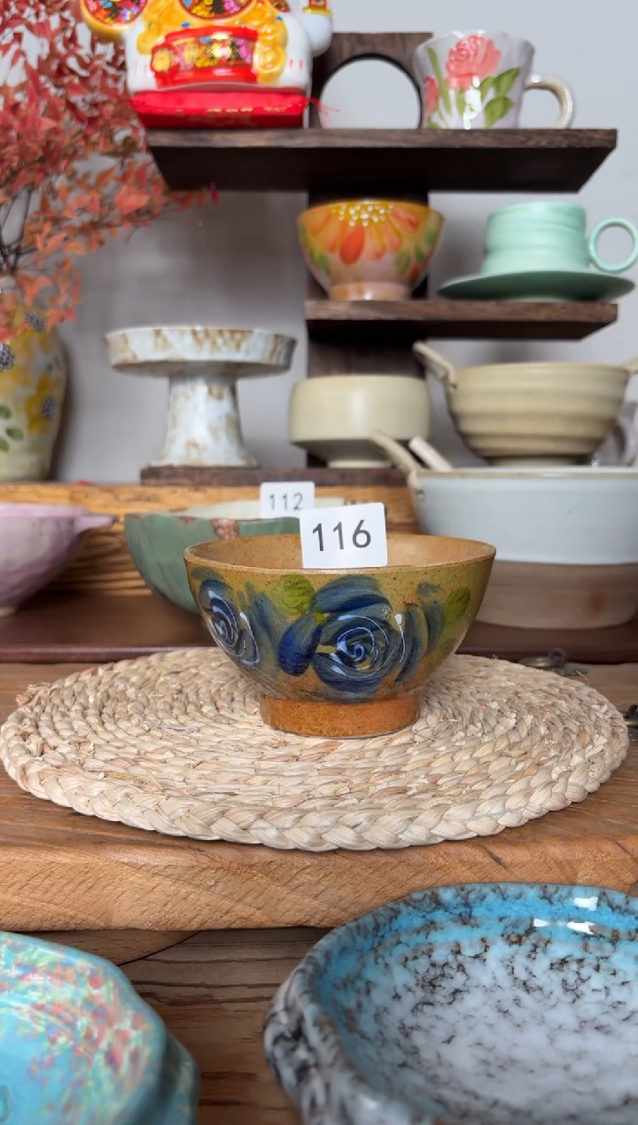 陶瓷116手作粗陶餐具1个装