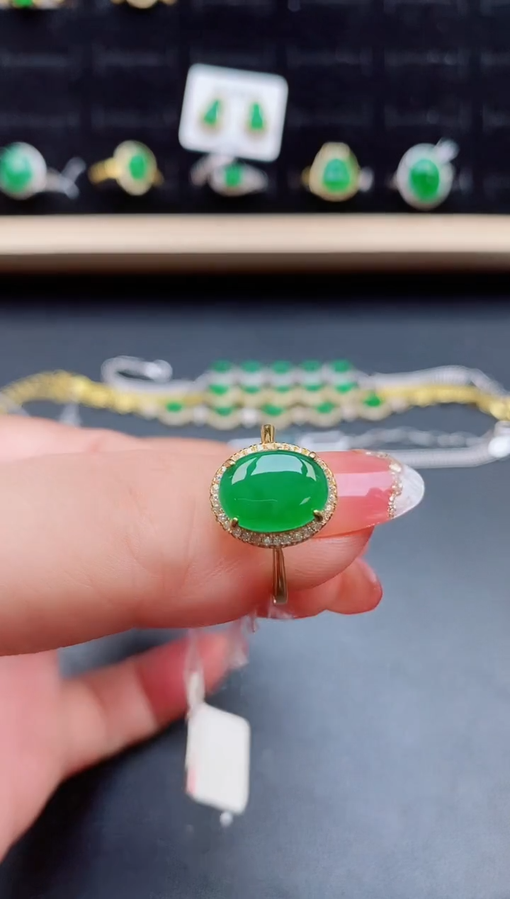 【闪购商品】翡翠戒指银S925镶嵌12121