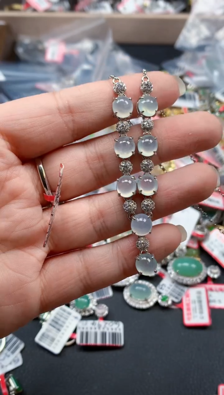 银S925镶嵌戒指翡翠天然A货缅甸翡翠