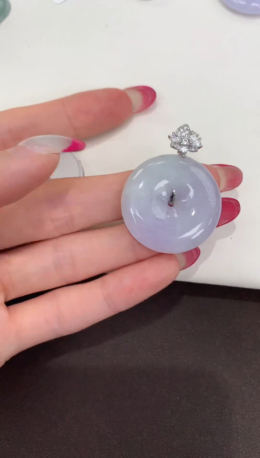 颈饰银S925镶嵌翡翠缅甸A货翡翠