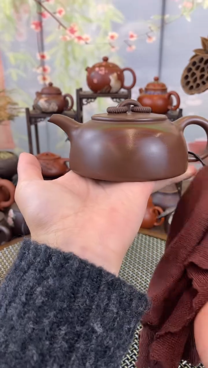 茶壶紫砂门*儿文革紫泥双圈阙月