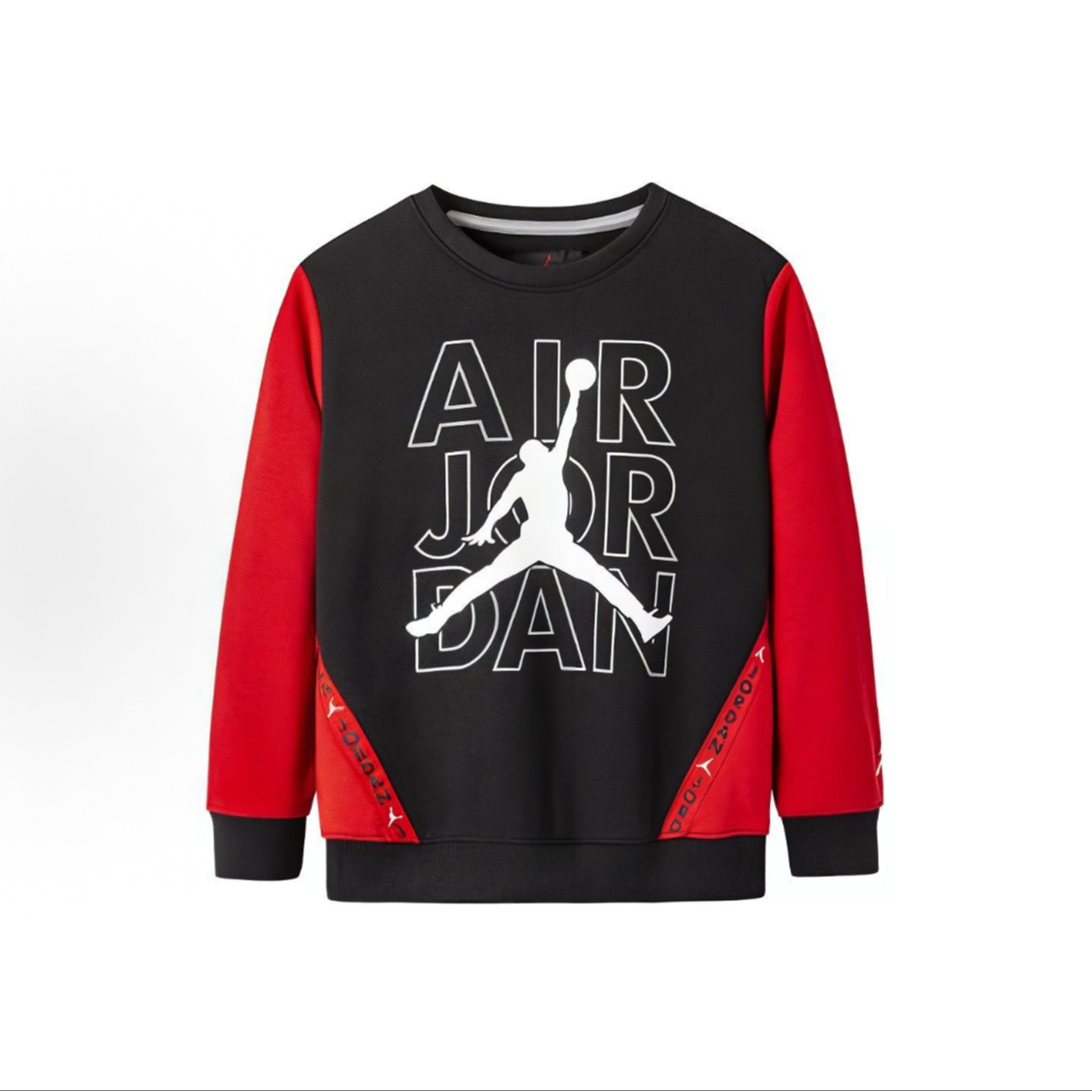 AIR JORDAN圆领套头长袖 正黑色 儿童款FB1715-010/FB1551-010