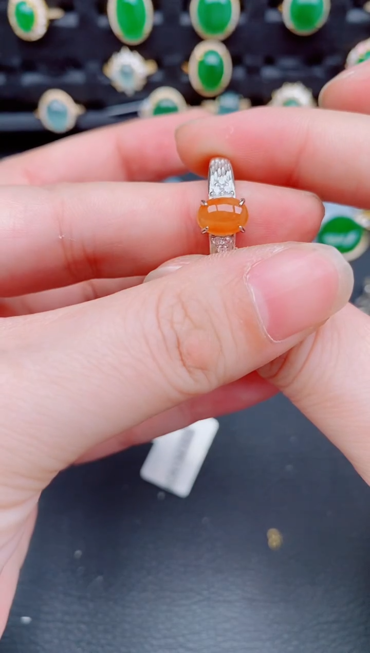 【闪购商品】翡翠戒指银S925镶嵌天然a货翡翠515