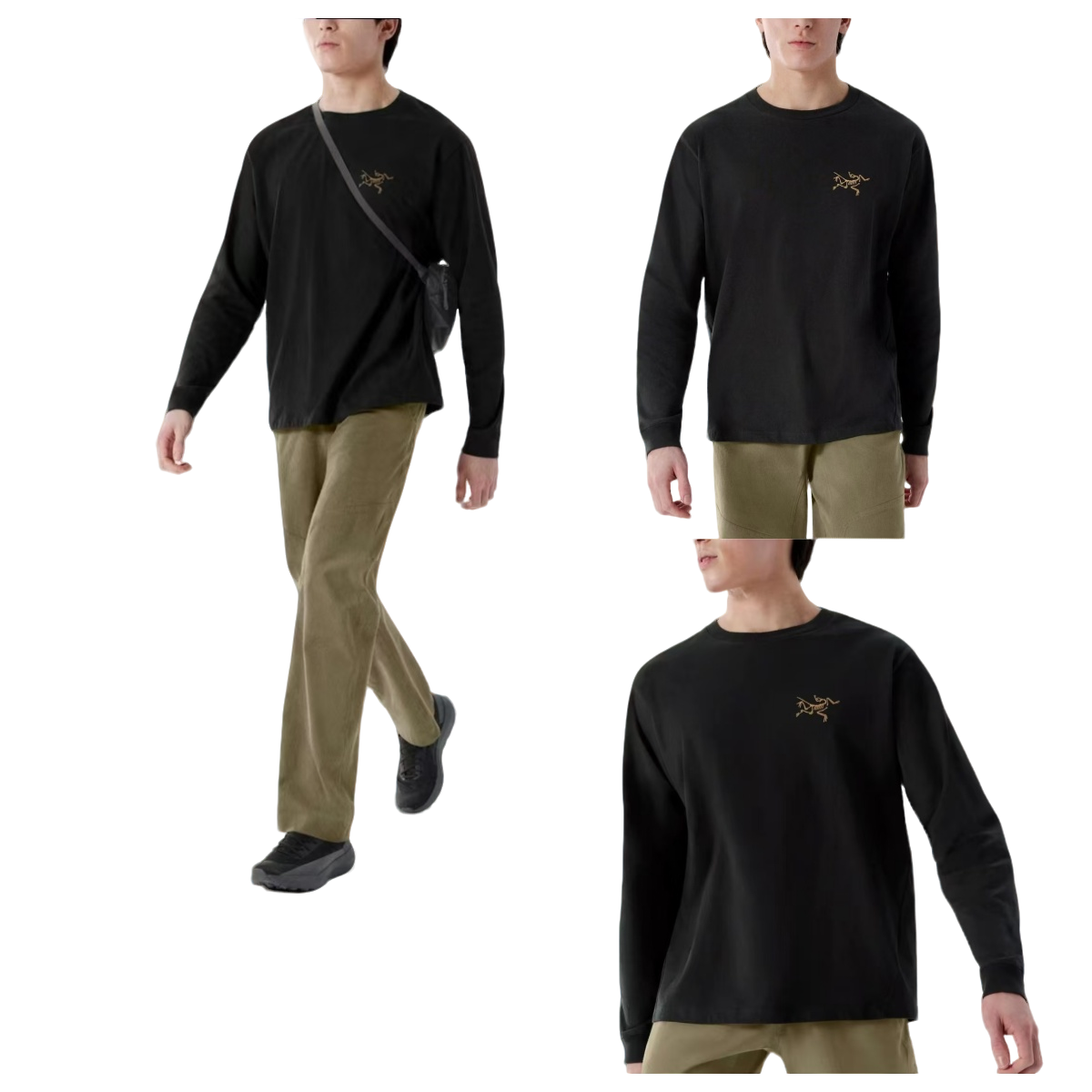 ARC'TERYX/始祖鸟【长袖24K黑金】Kragg 系列宽松透气耐磨长袖T恤 
