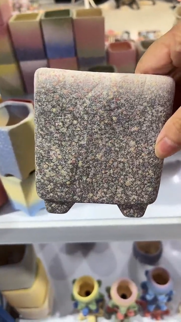 麦饭石粗套多肉花盆8*9