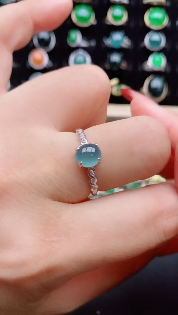 【闪购商品】翡翠戒指银S925镶嵌508050