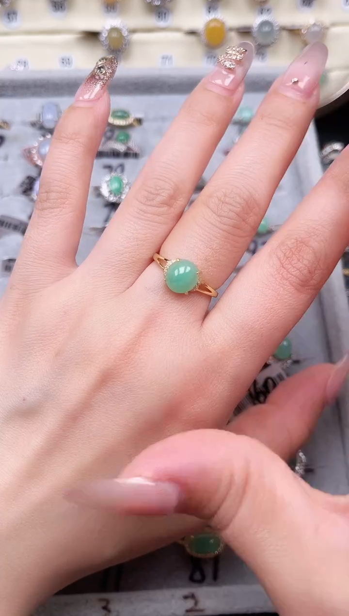 【闪购商品】翡翠戒指银S925镶嵌戒指21