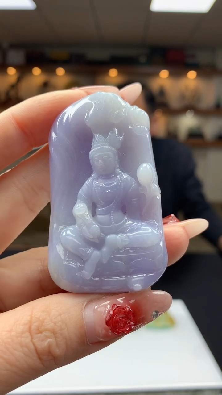 【闪购商品】定制翡翠未镶嵌1087ry-毛货挂件35