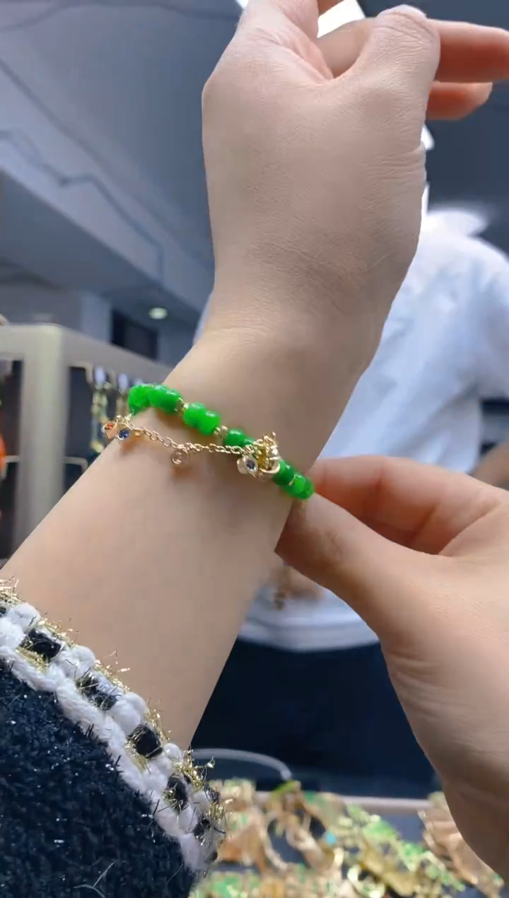 【闪购商品】翡翠耳饰合金0376翡翠手链