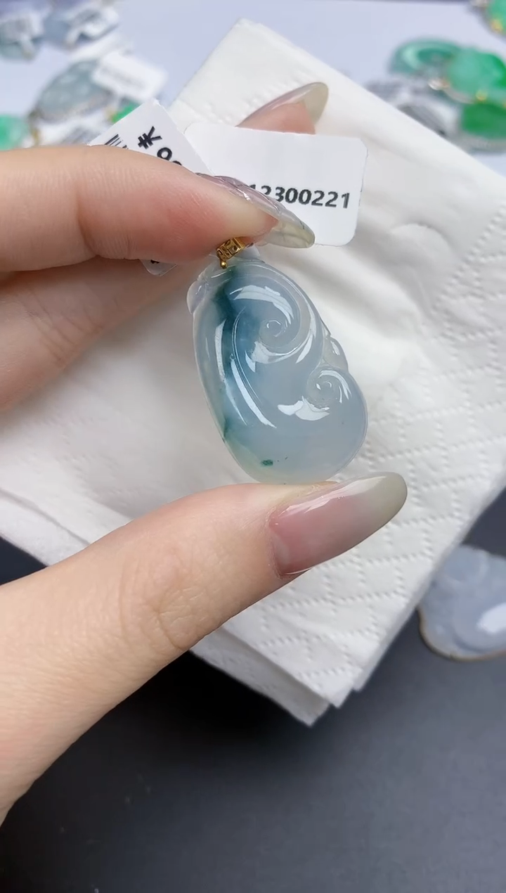 【闪购商品】翡翠颈饰18K金镶嵌天然缅甸翡翠A货