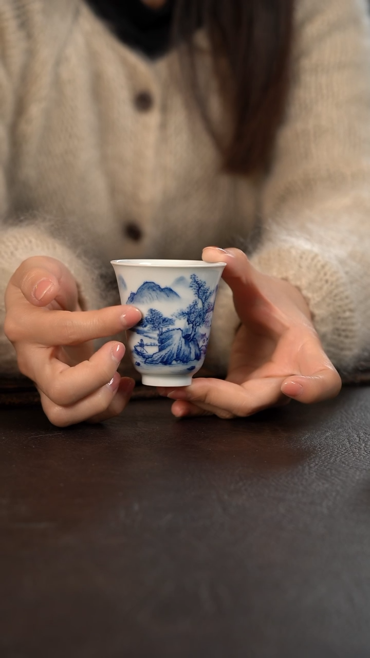 【闪购商品】杯HLX陶瓷重工山水高闻香杯 随机