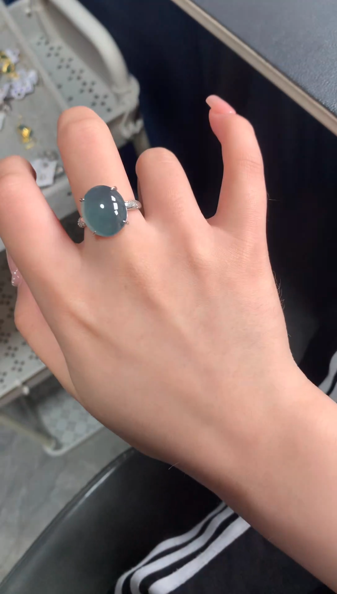 【闪购商品】翡翠戒指银S925镶嵌5152