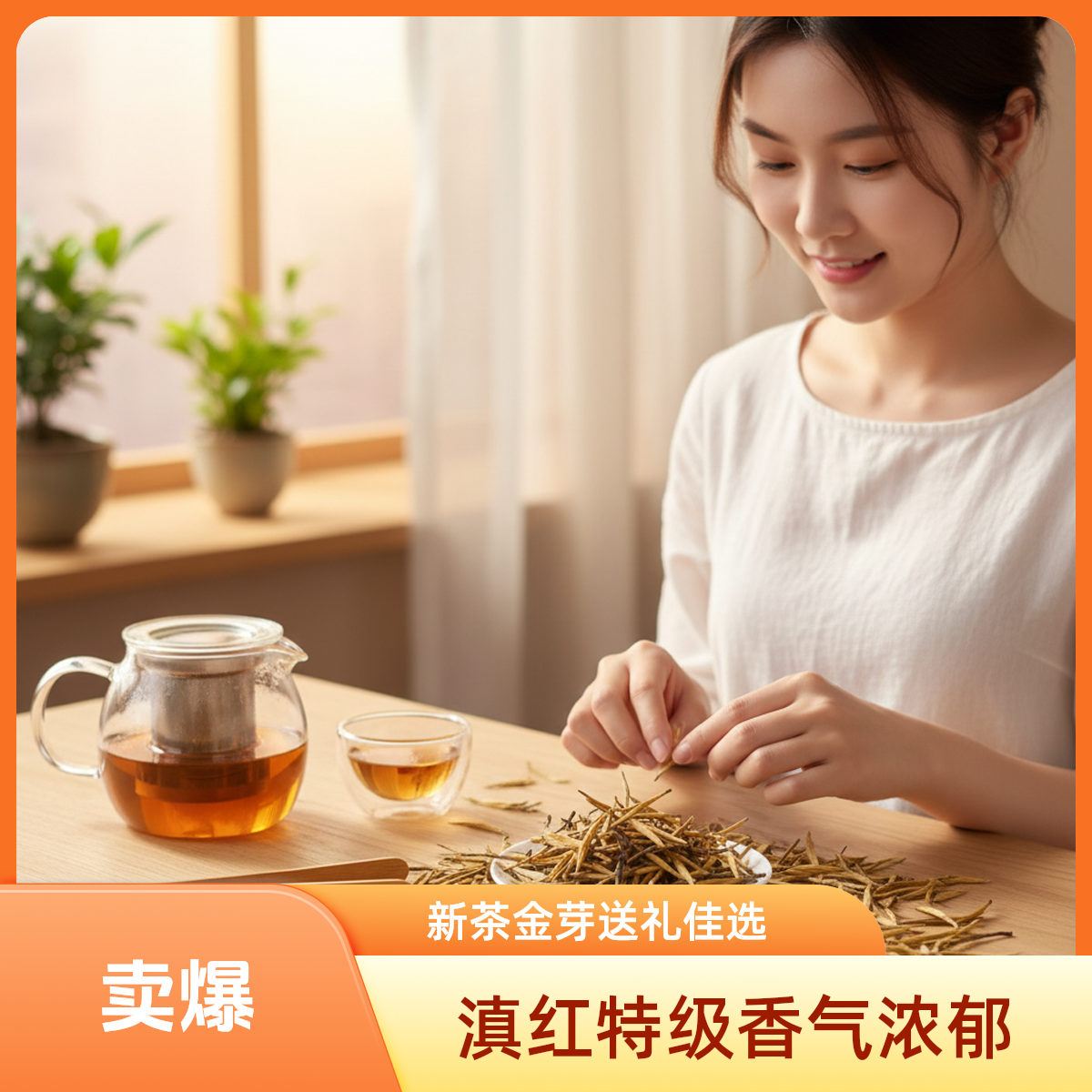 滇红茶古树特级新茶云南凤庆正宗茉莉花茶金芽红茶蜜香薯香送礼