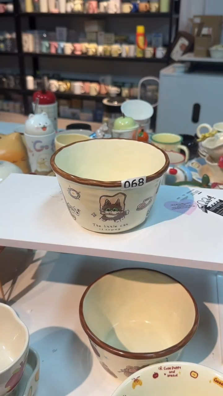 瓷小猫可爱面碗068