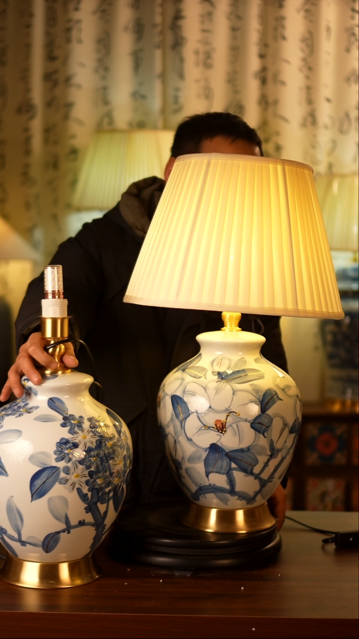 圆形款景德镇陶瓷台灯