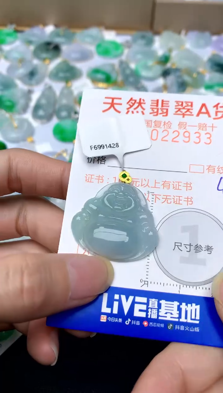 【闪购商品】翡翠颈饰18K金镶嵌49天然A货翡翠