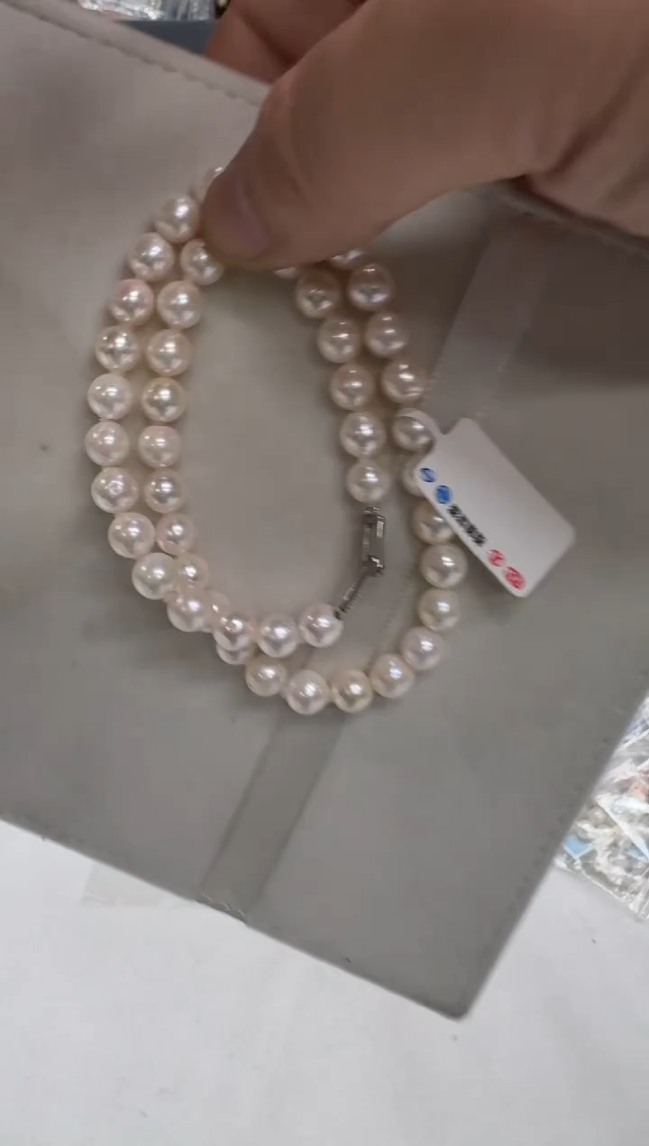 【闪购商品】海水珍珠项链银S925镶嵌7-8mm