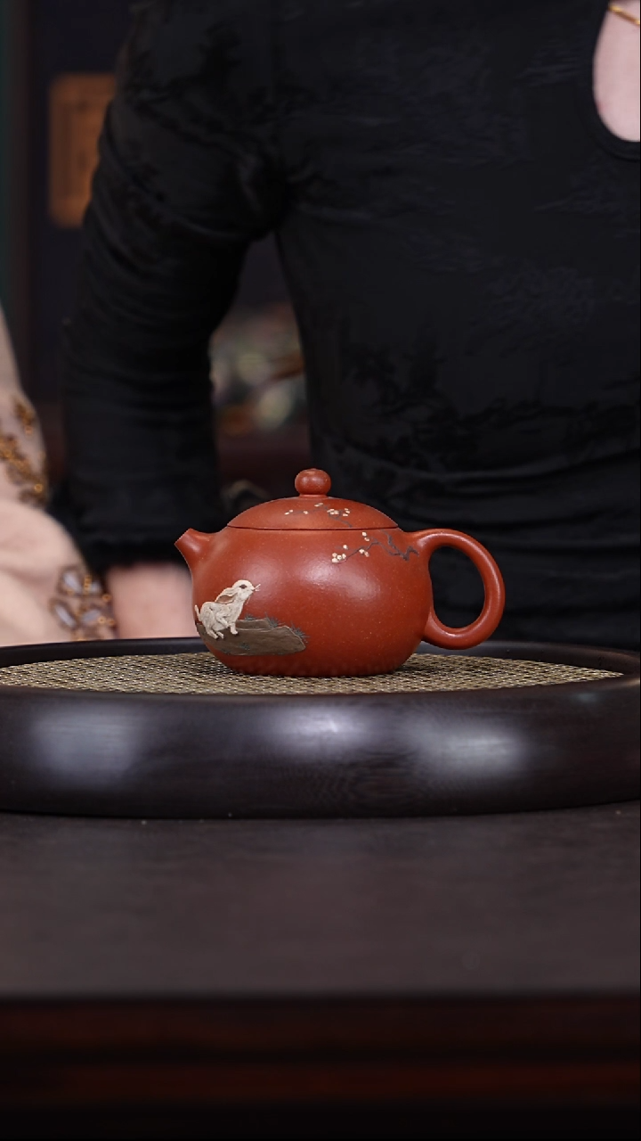 【闪购商品】紫砂茶壶李小敏18-41 纯红降坡西施260c