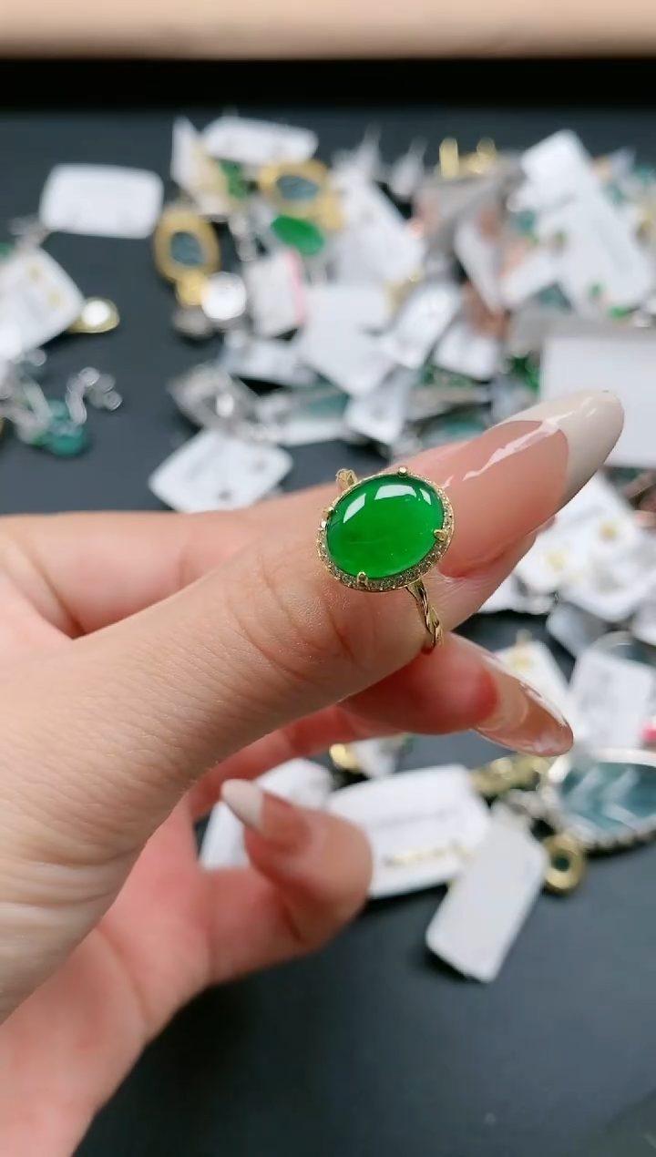 【闪购商品】翡翠戒指银S925镶嵌111111