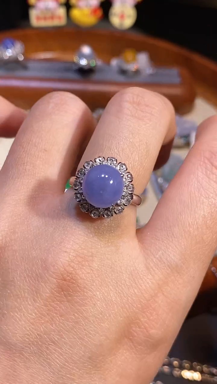 【闪购商品】翡翠戒指18K金镶嵌戒指