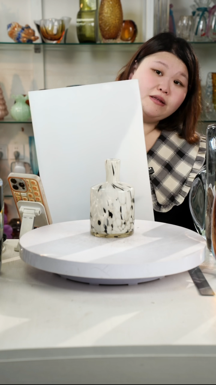 【闪购商品】琉璃高17轻奢琉璃花器福利正常手工痕迹
