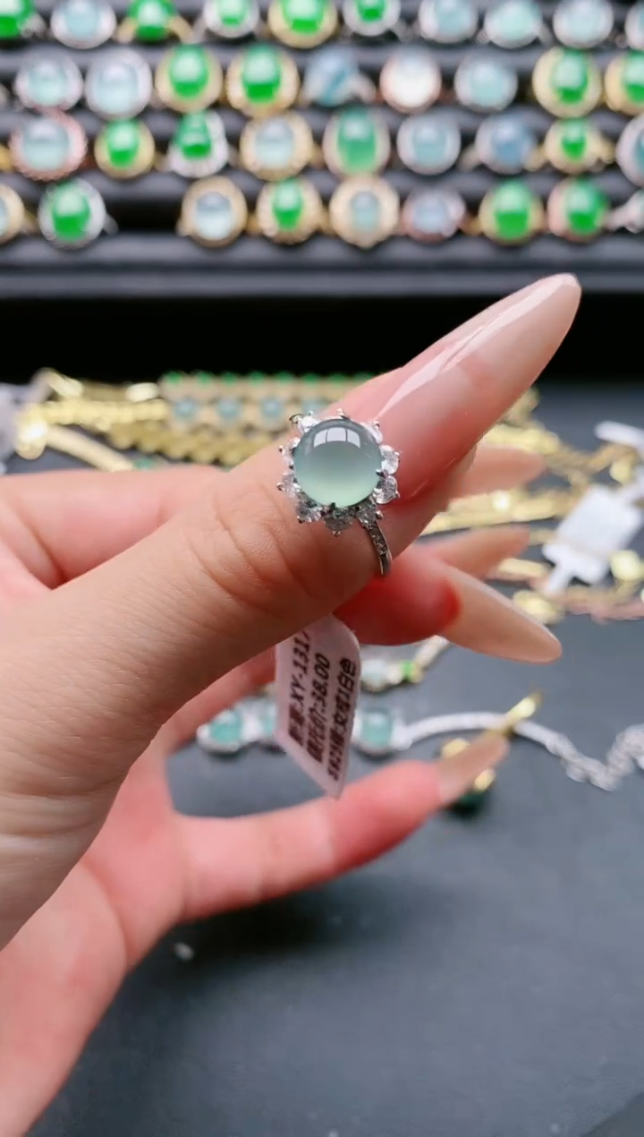 【闪购商品】翡翠戒指银S925镶嵌111111