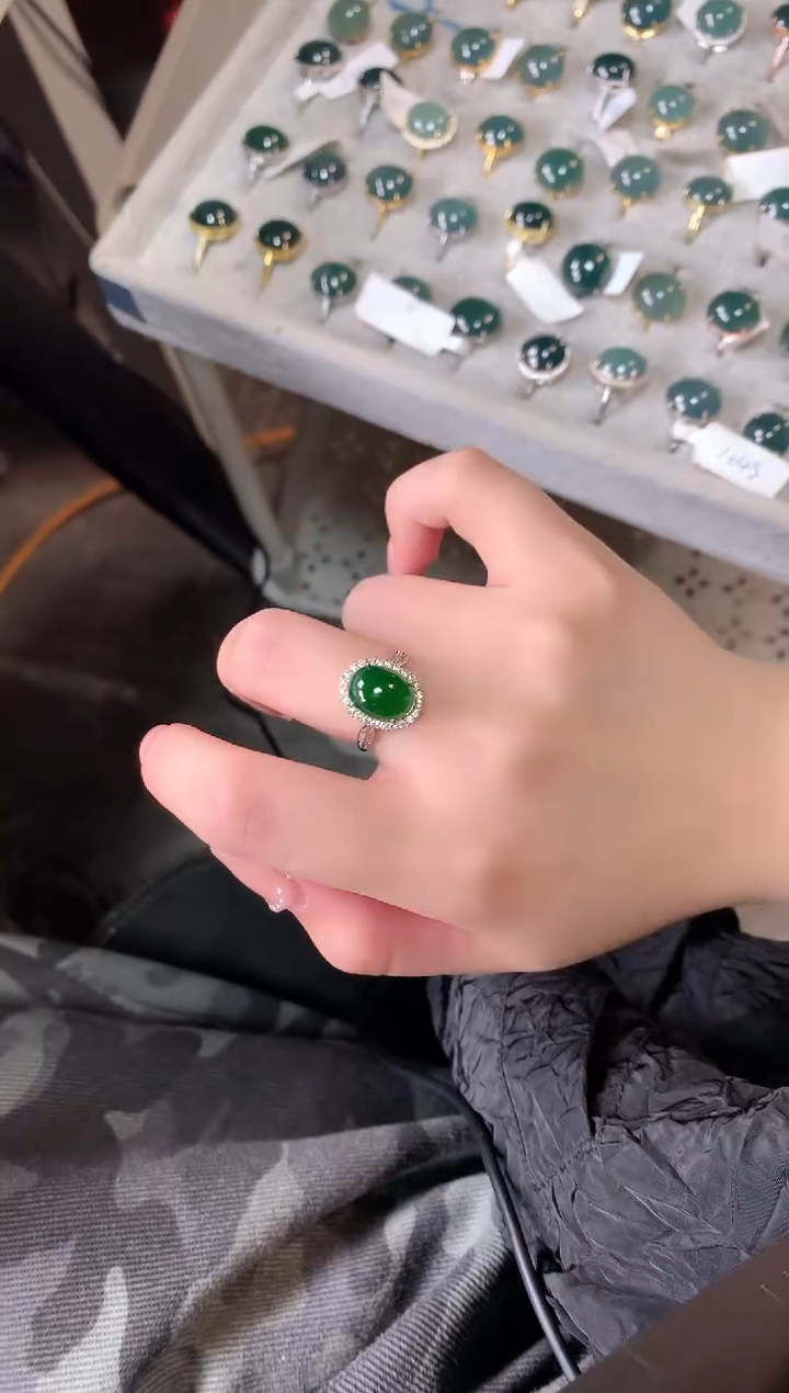 【闪购商品】翡翠戒指银S925镶嵌52141241
