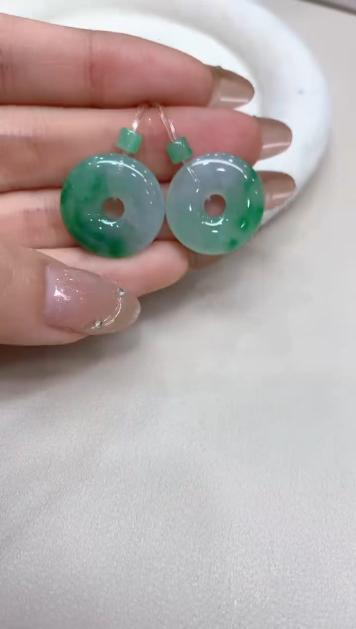 【闪购商品】翡翠耳饰未镶嵌甜甜圈