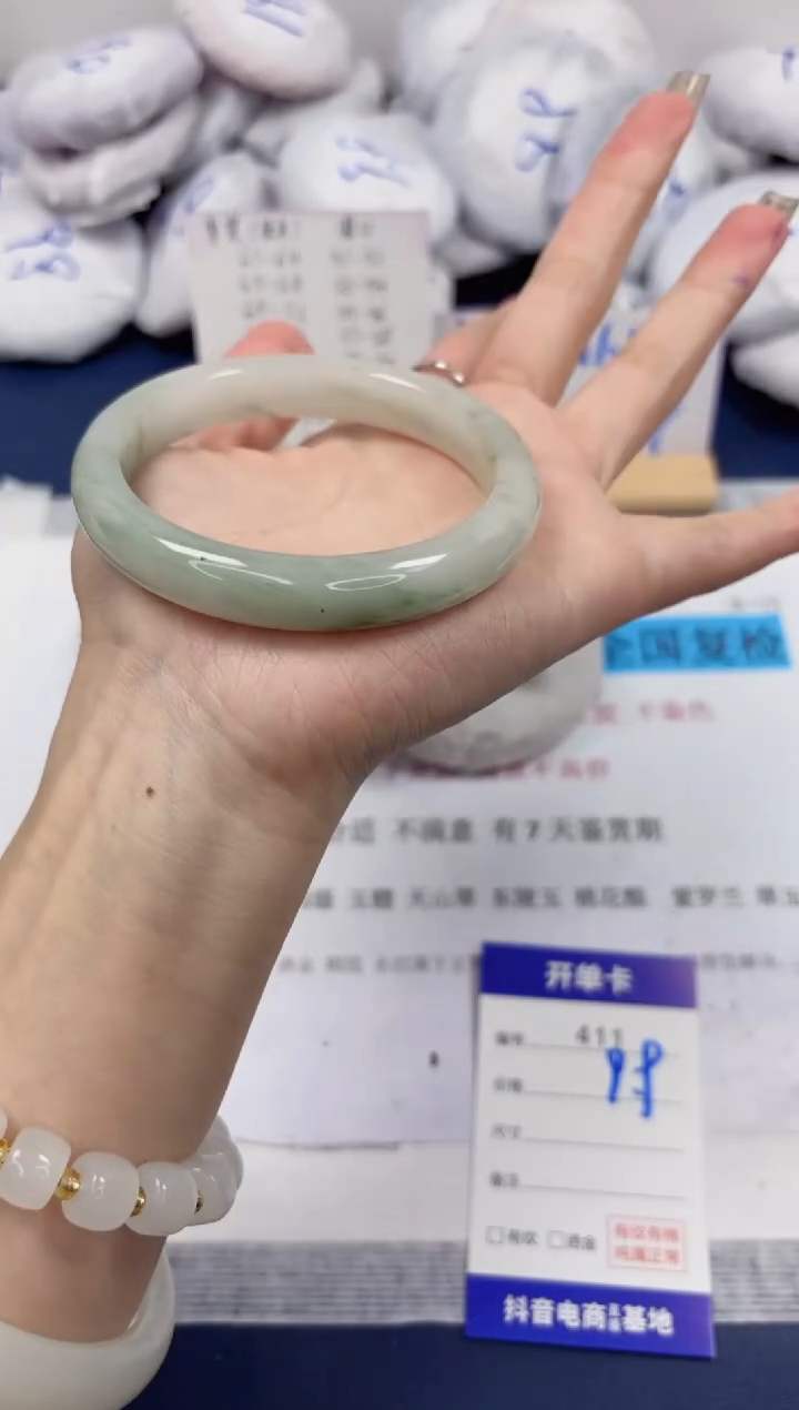 【闪购商品】石英质玉手镯合金411-天山翠-圈口61