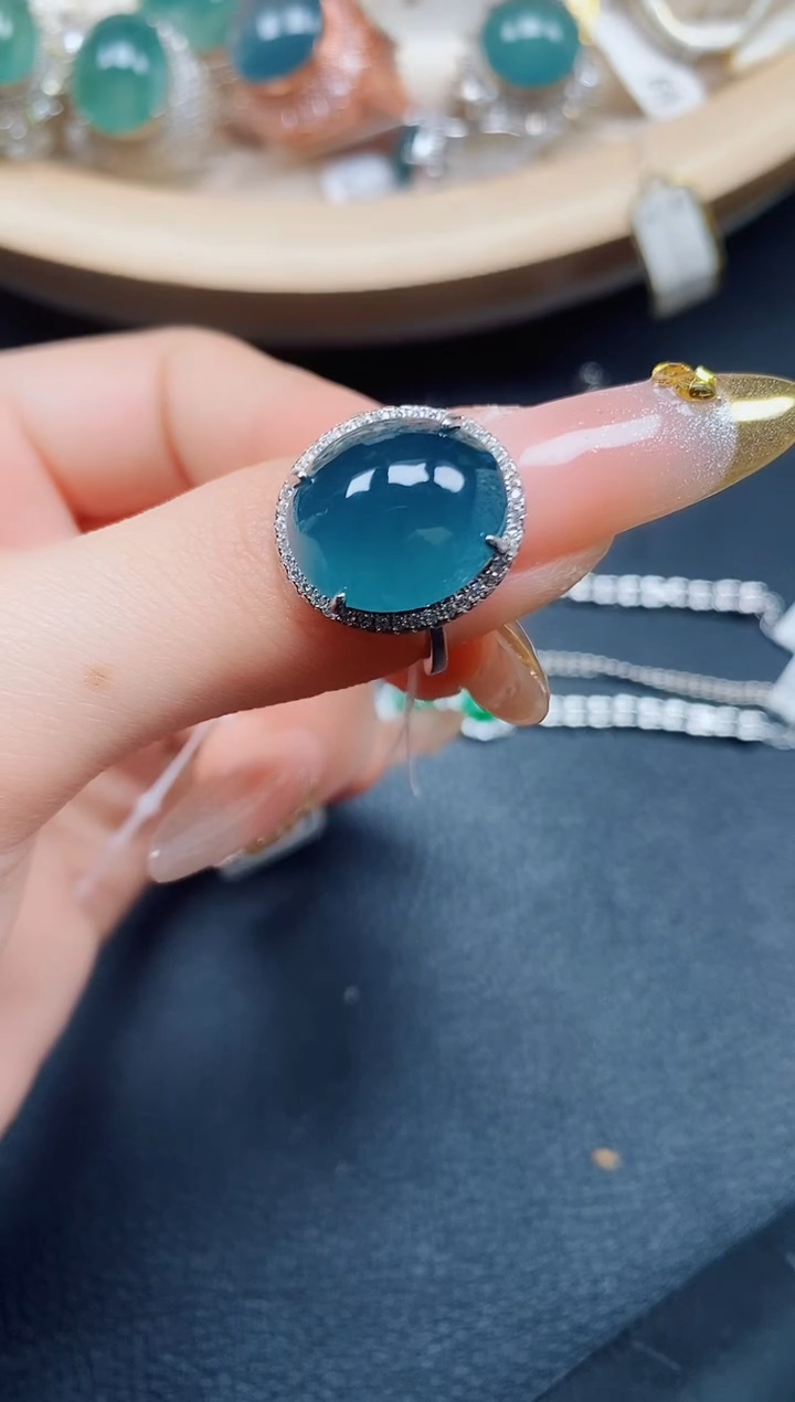 【闪购商品】翡翠戒指银S925镶嵌翡翠
