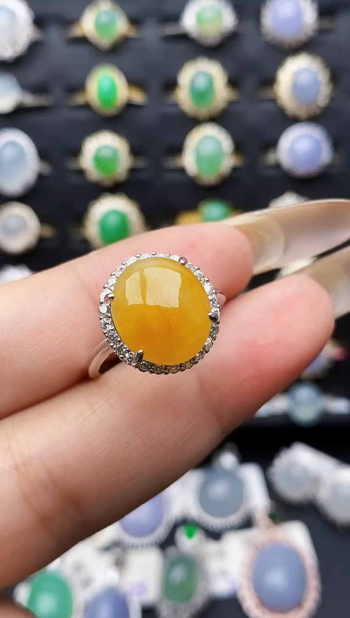 银S925镶嵌戒指翡翠0513