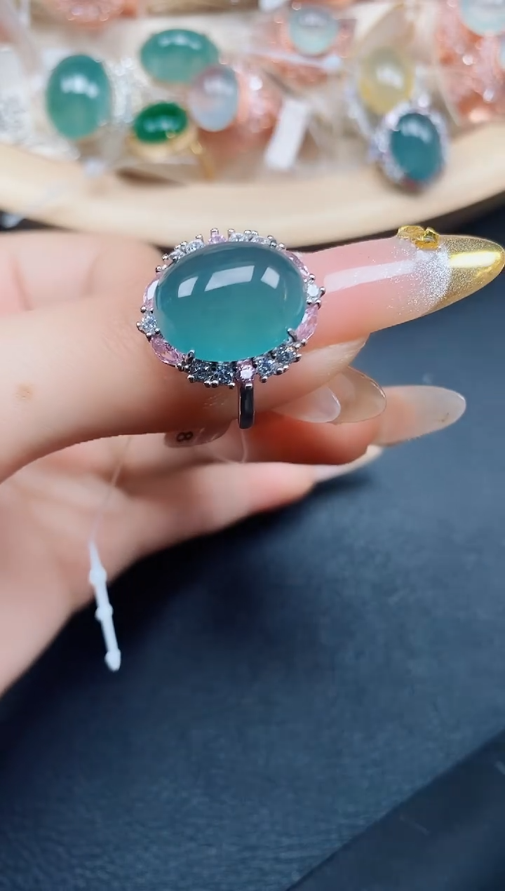 【闪购商品】翡翠戒指银S925镶嵌翡翠